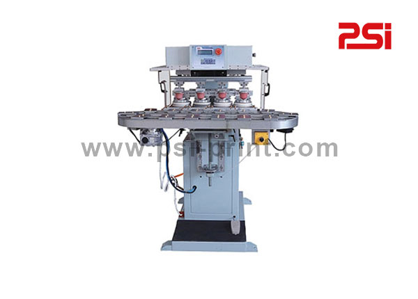 175-90C4-Four color pad printer with conveyor