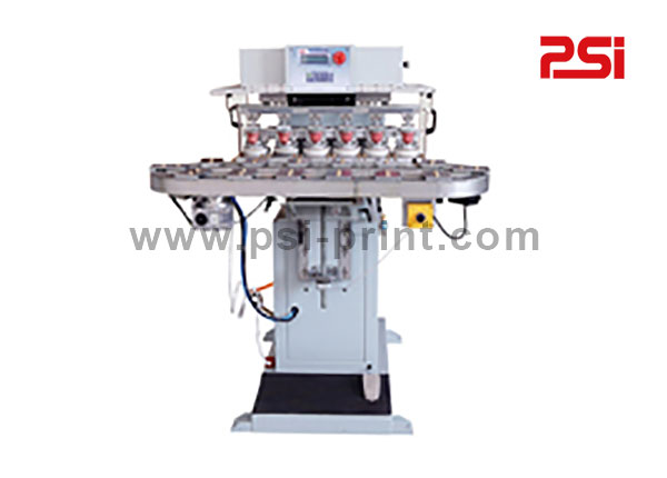 175-90C6 6 color pad printer with conveyor